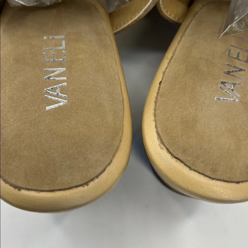 Van Eli Tan Perforated Wedge Sandals